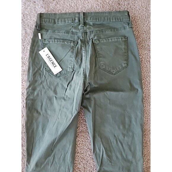 L'AGENCE Stevie High-rise Straight Jean Dark Ivy Green Size 25 - Picture 7 of 8